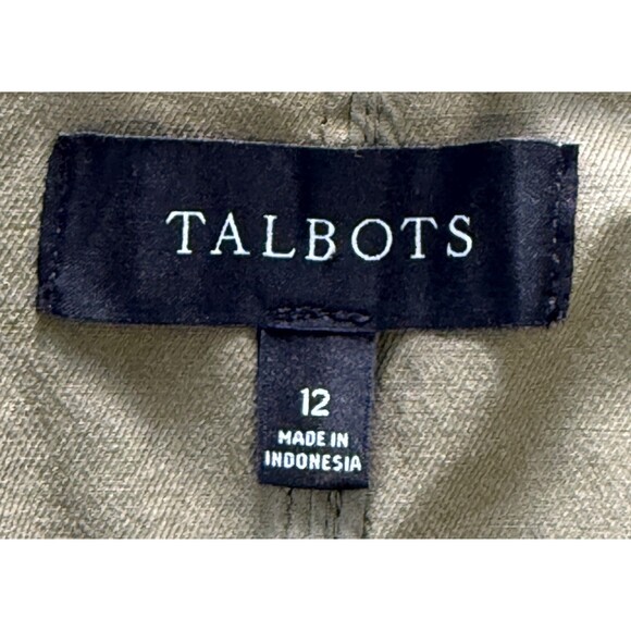 Talbots Women’s Green Utility Cotton Blazer Casual Workwear Chore Coat Size 12 - Picture 5 of 9